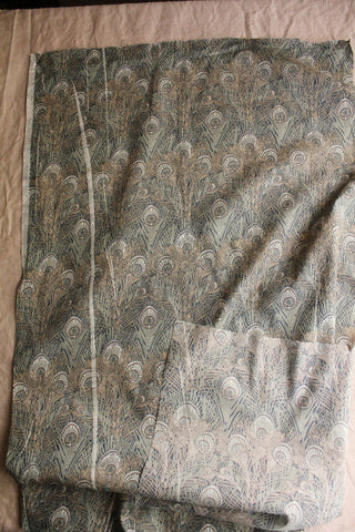 Vintage Liberty Fabric With Flaws - Peacock Feathers