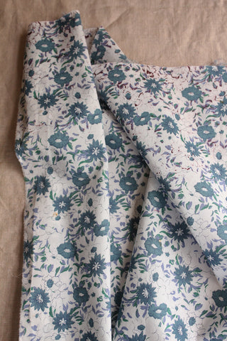 Vintage Liberty Fabric With Flaws - Floral Teal