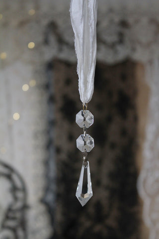 Glass Ornament with Silk Hanger