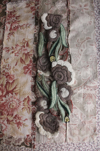 Beautiful Floral Embroidered Wool Panel