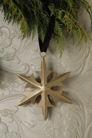 Gold Snowflake with Velvet Hanger