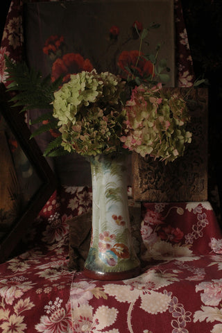Hand Painted Milk Glass Vase