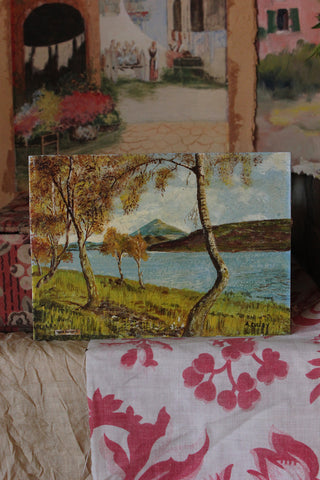 Old Scottish Miniature Painting - Birch Trees