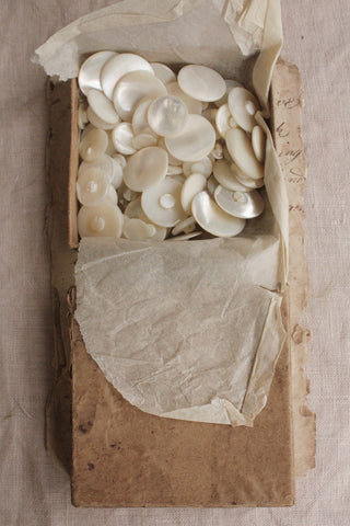 Box of Hand Made Mother of Pearl Buttons