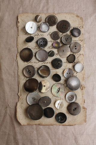 Hand Made Mother of Pearl Buttons - Dark Shell