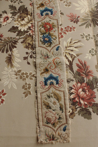 Old Floral Needlepoint Panel