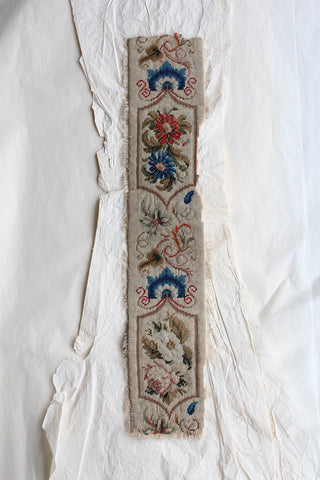 Old Floral Needlepoint Panel