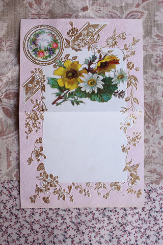 Beautiful Old French Embossed & Foiled Notelet Paper