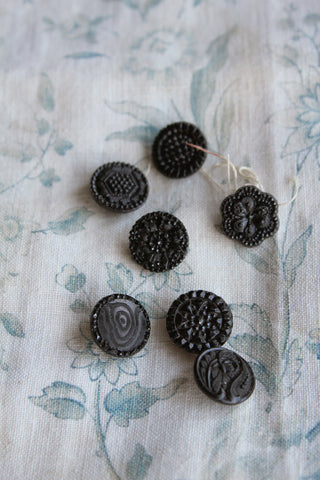 Exquisite Antique Jet/Glass Buttons