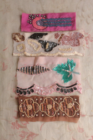 Reclaimed Sequined & Beaded Vintage Sari Panels - Collection 2