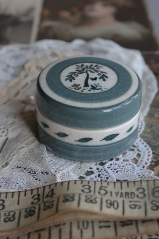 Sweet Hand Painted Trinket Pot - Orange Tree