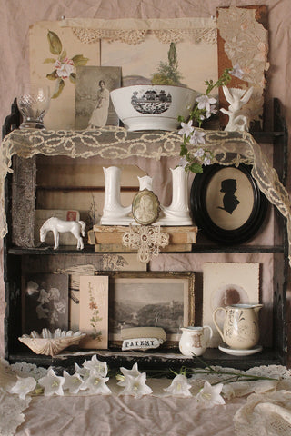 Hand Made Fleur De Lys Old Display Shelf