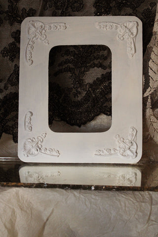 Antique Wooden Hand Painted Frame With Applique Detailing
