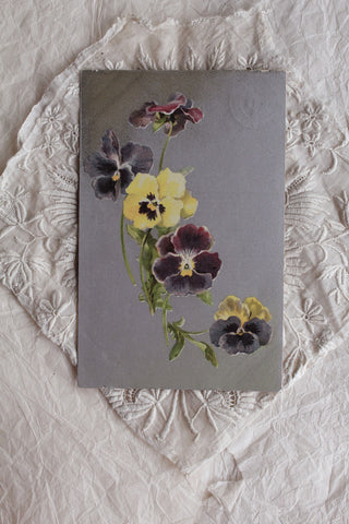 Old Embossed Postcard - Posy Vase of Roses