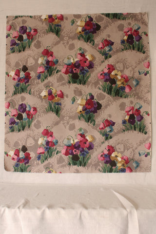 Beautiful Rare Thirties Linen Panel - Papavers
