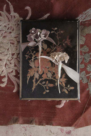 Two Small Paper Posies & Silk