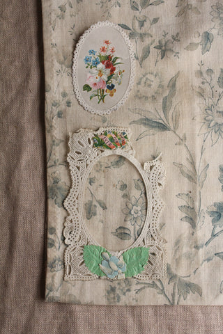 Paper Lace & Embossed Fragments - Frame & Floral Cameo