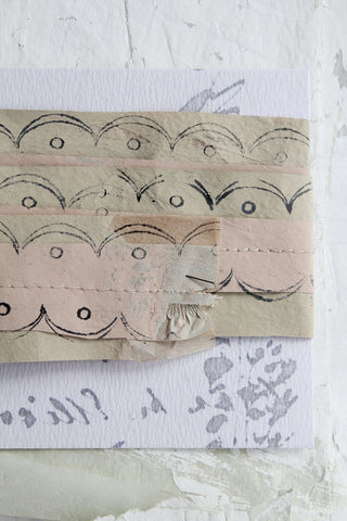 Old Hand Printed Wallpaper Panel - No.3