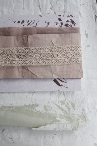 Old Hand Printed Wallpaper Panel - No.3