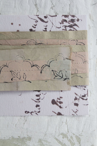 Old Hand Printed Wallpaper Panel - No.3