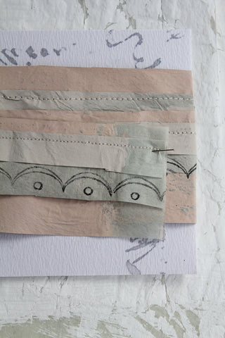 Old Hand Printed Wallpaper Panel - No.3