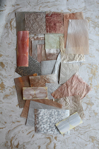 Old Hand Printed Wallpaper Panel - No.3