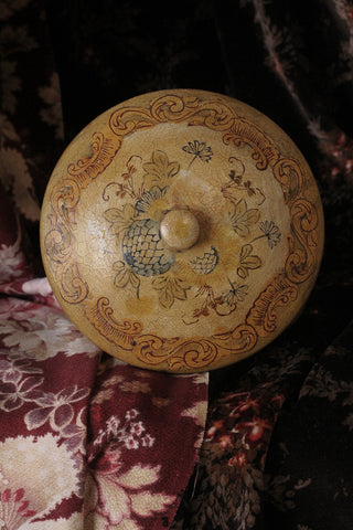 Beautiful Arts and Crafts Papier Mache Lidded Pot