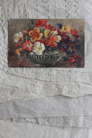 Old Postcard - Eschscholtzia & Cornflowers