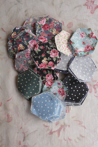 Vintage Patchwork Cut Out Hexagonal Panels - Set 2