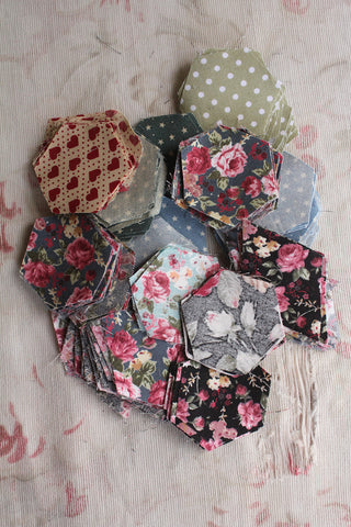 Vintage Patchwork Cut Out Hexagonal Panels - Set 3