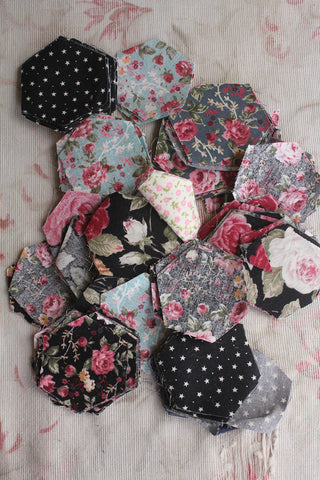 Vintage Patchwork Cut Out Hexagonal Panels - Set 4