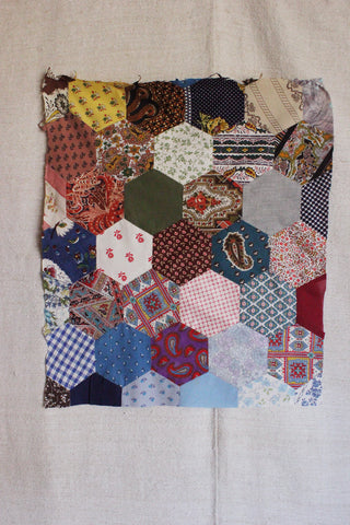 Large Reclaimed Old Hand Stitched Archive Patchwork Panel (two)