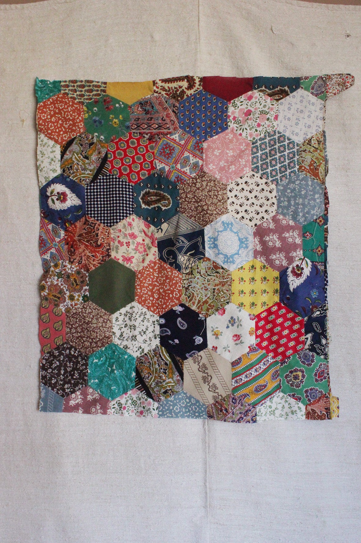 Large Reclaimed Old Hand Stitched Archive Patchwork Panel (four)