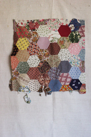 Large Reclaimed Old Hand Stitched Archive Patchwork Panel (five)