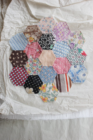 Reclaimed Antique Hand Stitched Patchwork Panel - 32