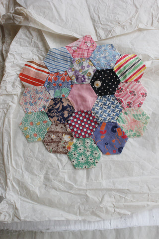 Reclaimed Antique Hand Stitched Patchwork Panel - 35
