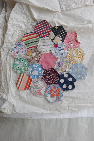 Reclaimed Antique Hand Stitched Patchwork Panel - 38