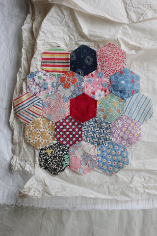 Reclaimed Antique Hand Stitched Patchwork Panel - 40