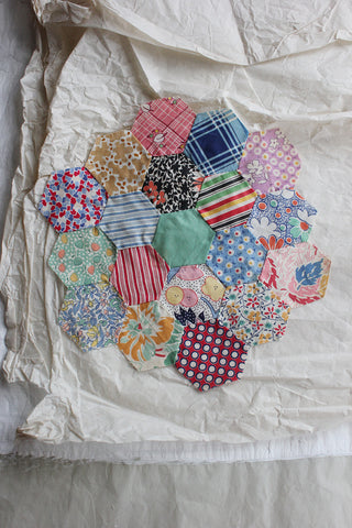 Reclaimed Antique Hand Stitched Patchwork Panel - 41