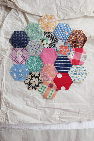 Reclaimed Antique Hand Stitched Patchwork Panel - 53