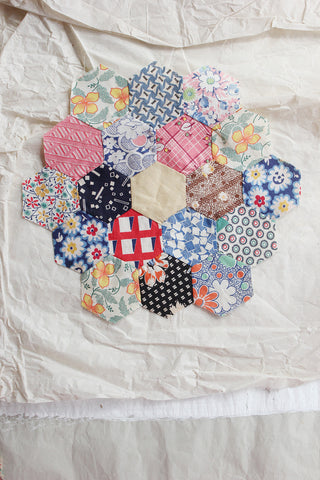 Reclaimed Antique Hand Stitched Patchwork Panel - 52