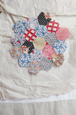 Reclaimed Antique Hand Stitched Patchwork Panel - 55