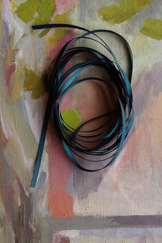 Double Satin Ribbon - Peacock Blue 3mm