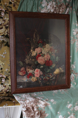 Beautiful Old Framed Pears Print - Still Life