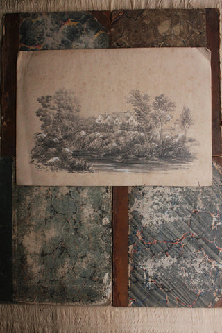 Old Mid Victorian Pencil & Chalk Study
