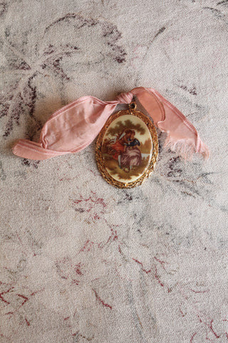 Old Pendant with Silk Tie - Romance