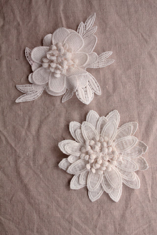 Reclaimed Bridal Dress Appliques - Peonies Set No.2