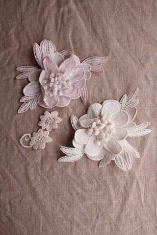 Reclaimed Bridal Dress Appliques - Peonies Set No.5