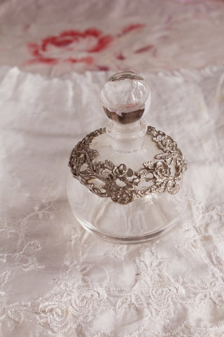 Vintage Detailed Perfume Bottle  - Roses