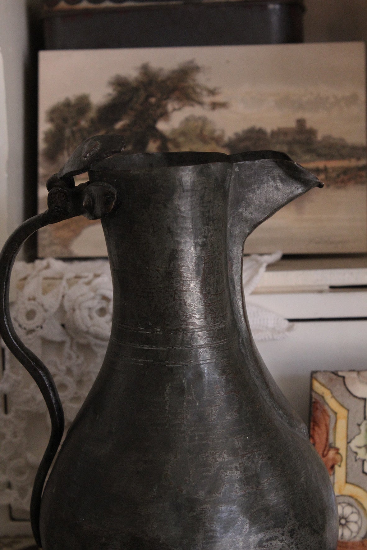 Very Old Pewter Pitcher/Vase